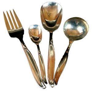 Hostess Set 1958 Sweep Pattern by William Rogers IS 4 Pc Set Ladle Meat Fork +